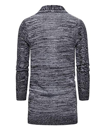 HZCX FASHION Men's Slim Fit Long Sleeve Open Front Cardigan Sweater with Pockets3