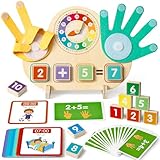 Atoylink Jouets Montessori Mathématiques en Bois Blocs Numériques, Cartes,...