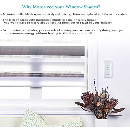 Rollerhouse Motorized Shades and Blinds for Windows with Remote Control Powered by AA 12V DC Volt Reloadable Tube/Wand Tubular Motor Kit - Thumbnail 6