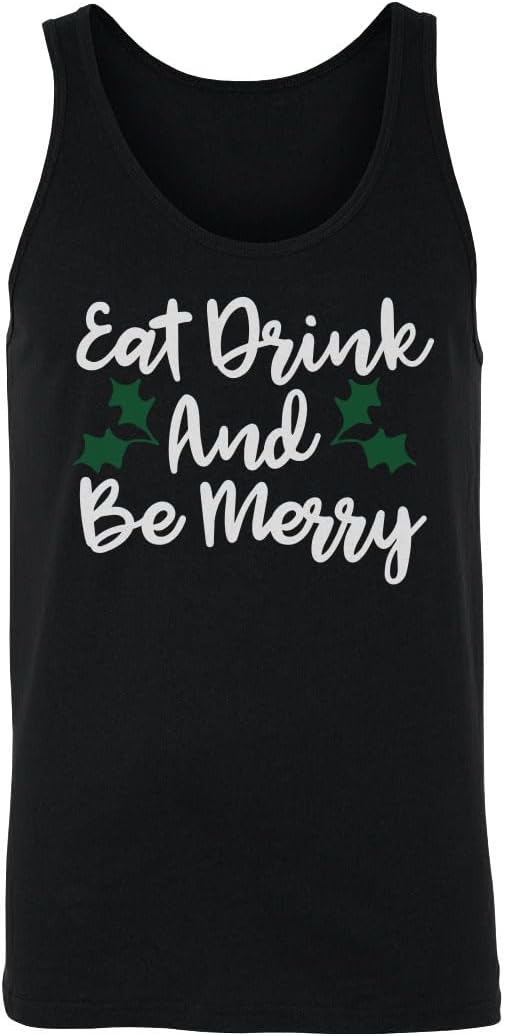 500 LEVEL Eat Drink and Be Merry Christmas Men's Tank Top