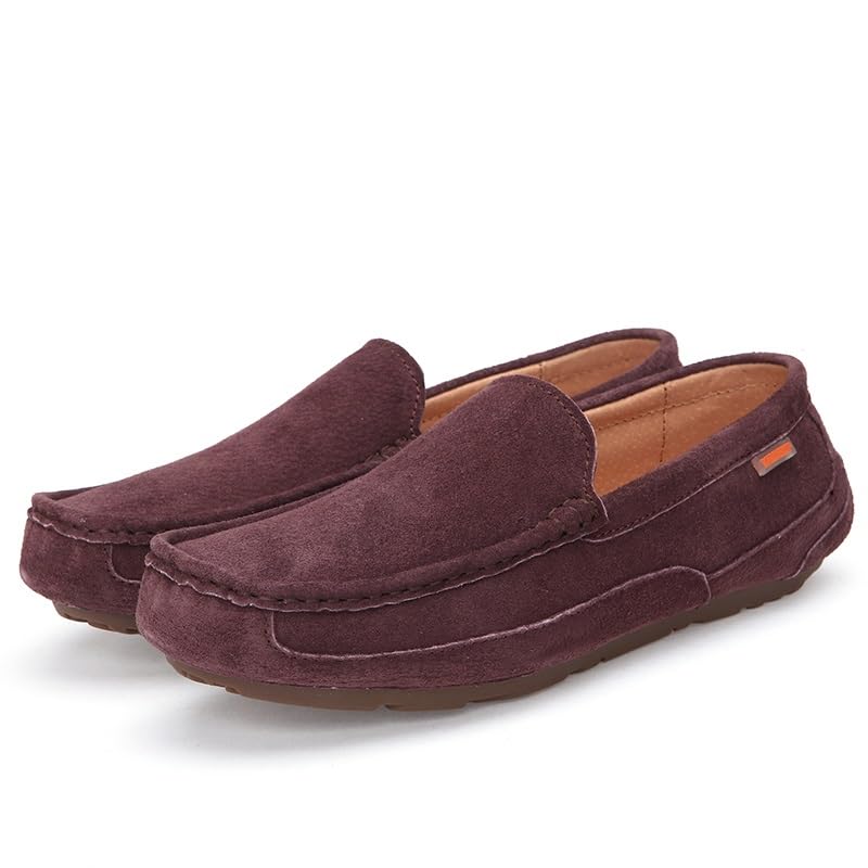 Mens Loafers Shoe Square Toe Solid Color Vegan Leather Flexible Anti-Slip Comfortable Walking Slip-ons2