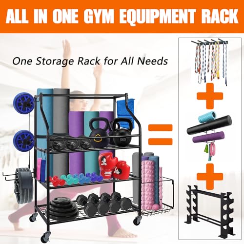 Dumbbell Rack Stand,Weight Rack for Home Gym,Yoga Mat Holder,Kettlebell Rack Squat Rack Gym Equipment for Home Gym Storage,Dumbell Rack Black - Thumbnail 4