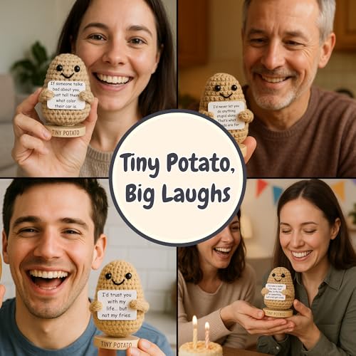 Funny Friendship Gift - Tiny Potato Crochet With 30 Sassy Messages for Women Friends Bestie Coworker Sister - Best Friend Birthday Gifts for Women, Emotional Support Encouragement Present Idea for Her - Image 3