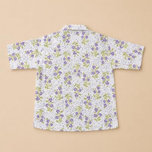 Image of A.T.U.N. (ALL THINGS UBER NICE) Boys 100% Cotton Printed Shirt | Half Sleeve Smart Casual Shirt for Kids | Soft Breathable Button Placket Top for Boys