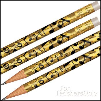 Foil Musical Notes Pencils- 144 Pencils per Box