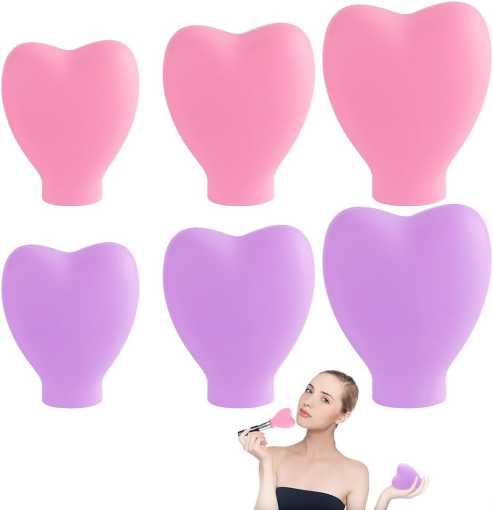 6 Silicone Makeup Brush Covers, Protectors for Cosmetic Brushes, Waterproof and Dustproof