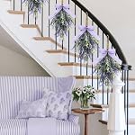 Summer Lavender Swag Decor - 2 Pack Purple Artificial Lavender Flowers Swag for Door, Spring Wall Hanging, and Mantel Decorations, Gift for Her - Image 3