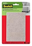 Scotch Felt Pads, Felt Furniture Pads for Protecting Hardwood Floors, Beige, 4 in. x 6 in., 2 Pads