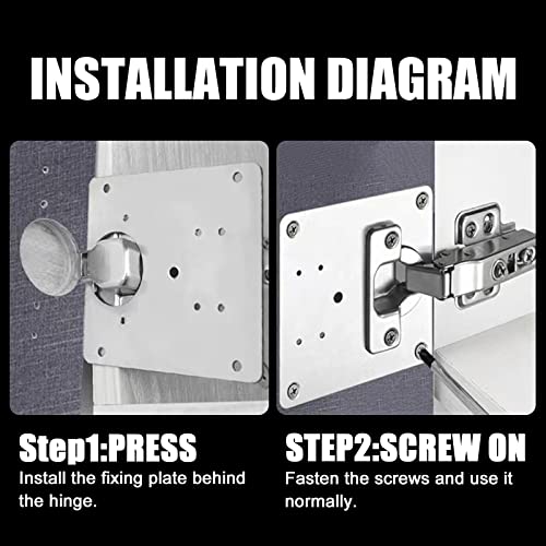 Llzhya Cabinet Hinge Repair Plate, Stainless Steel Hinge Repair Kit, Kitchen Cupboard Door Hinge Repair Plate Kit, Including Fixing Screws, Protects Wooden Kitchen Cabinet Doors (2Pcs) #TOP3