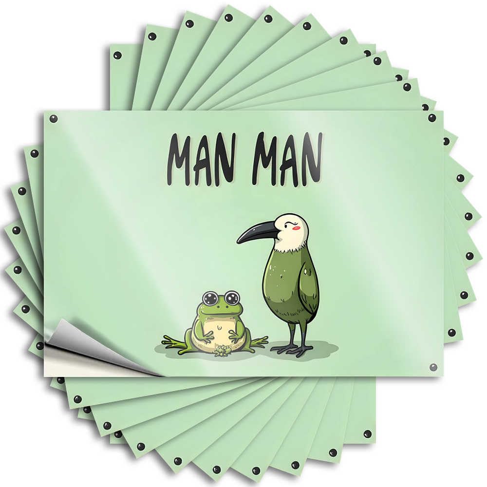 Man Man: The Frog and Bird Adventure Tattoos Mimosa | Lover Bumper Removable Decal Pack(6X9CM)