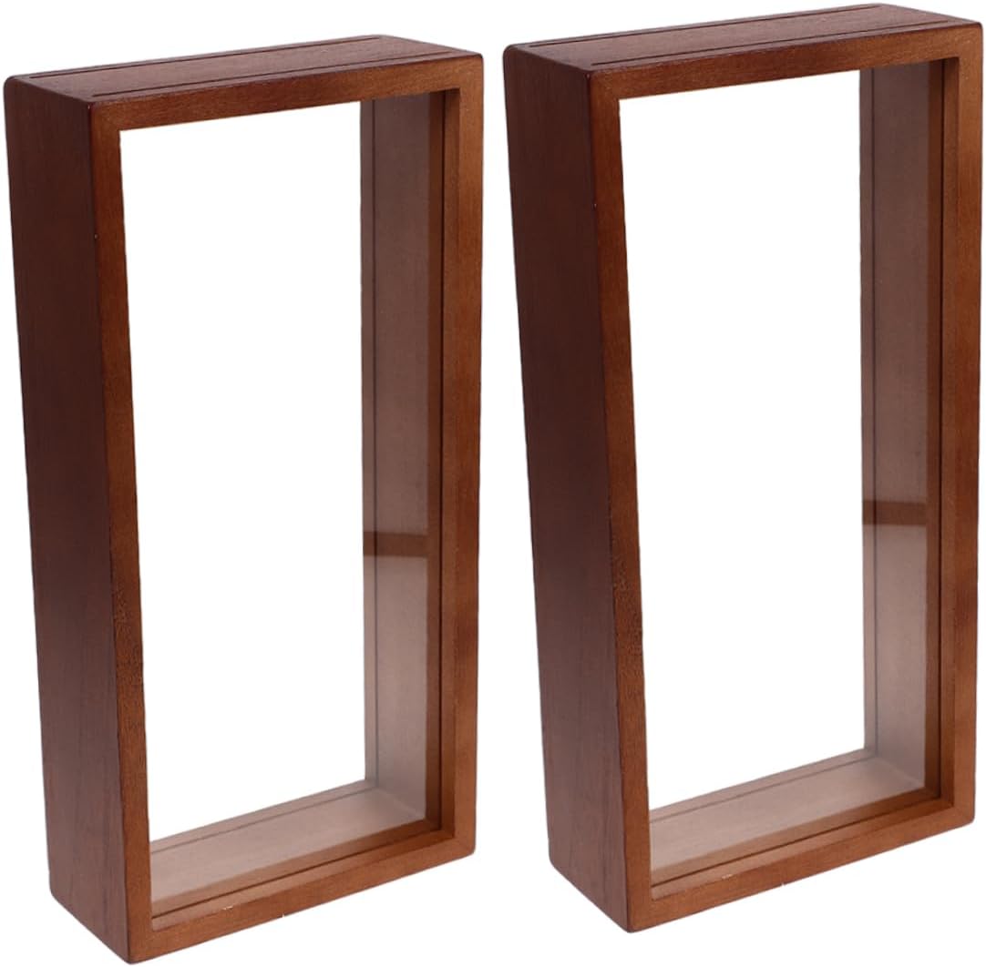 4pcs Dried Flower Shadow Box Display Case for Pressed Flowers and Photos Creative Specimen Frame for Home Decor Bedroom and Living Room Walnut Color