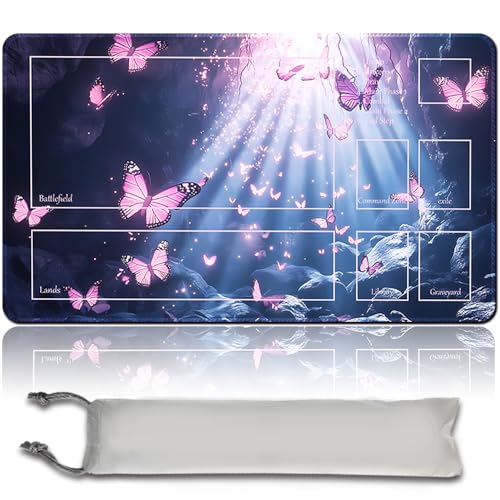 Image of MTG Playmat TCG Playmat Board Game Card Game Trading Card Game Playing Mat Desk Mat Original Hand Painted Sewn Edges Smooth Surface Rubber Base 60 x 35 cm (MTG Set 44-6,With Zone)