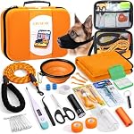 Pet First Aid Kit pour chiens - Kit d'urgence pour animaux de compagnie pour le camping Randonnées Chasse et sports (Orange)