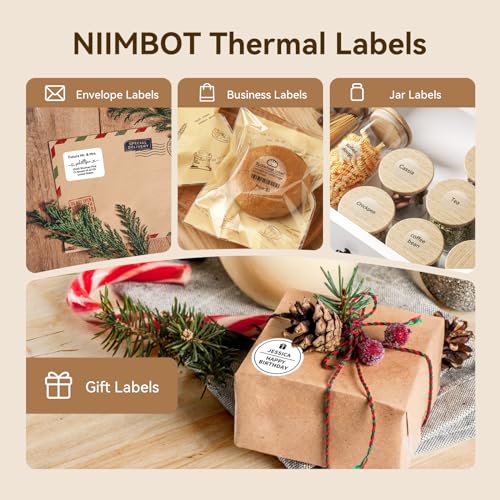 Image of NIIMBOT Labels for B1 /B21 /B31 Label Maker, 50 x 80 mm (1.97'' x 3.15'') 95 Tapes /Roll, Thermal Label Tape, Waterproof, Oil-Proof for Home Office Small Business Labeling Tape Replacement(White)
