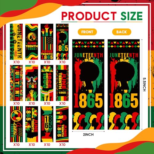 Resurhang 120 Pcs Juneteenth Bookmarks Inspirational Bookmarks Freedom Day Book Marks for Celebrate Africa Americans Independence Day Party Gift Favors Handouts Supplies - Thumbnail 2