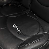 Vista 2 de Sonku - Paquete de 2 cinturones de seguridad de automóvil para perros, correas de seguridad de cable de acero a prueba para perros pequeños