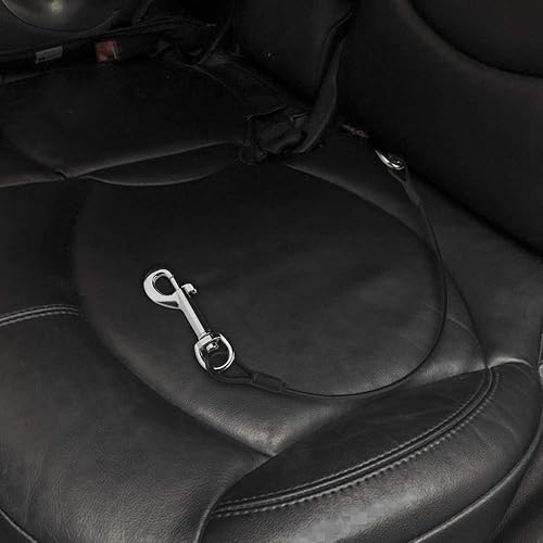 Miniatura 2 de Sonku - Paquete de 2 cinturones de seguridad de automóvil para perros, correas de seguridad de cable de acero a prueba para perros pequeños,