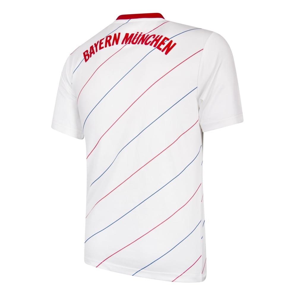 COPA - Retro Fußballtrikot Herren - FC Bayern München 1985/86 - Weiß - 43% Polyester – 33% Baumwolle – 24% Viskose