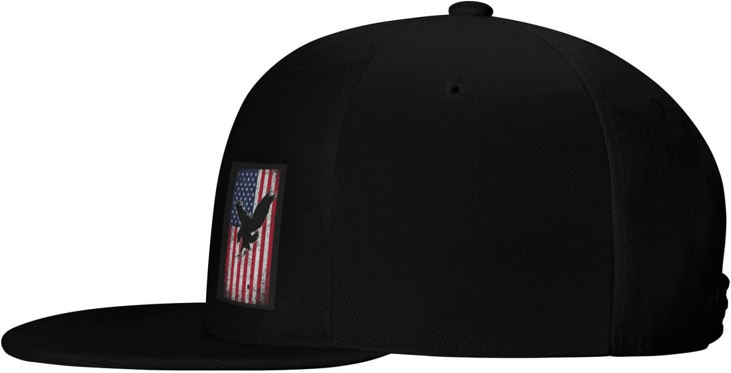 American Flag Eagle Patriotic USA Hat Flat Brimmed Baseball Cap Sun Hat Hip Hop Cap for Men and Women - Image 6