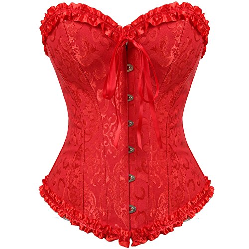 Corset jutrisujo rouge femme bustier overbust push up grande taille Renaissance Victorian 3XL
