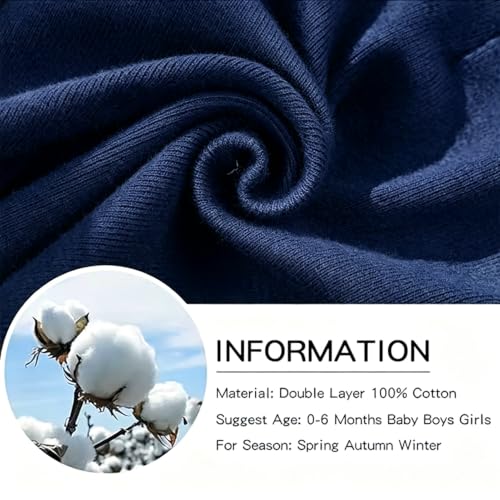 4 Pack Cotton Newborn Baby Hat with Cute Bear Ears, High Elasticity No Scratch Infant Caps for Baby Girls Toddler Hats Solid Color Infant Beanie Caps for 0-6 Months Autumn Winter Spring - Image 5