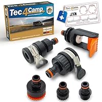 MaJoCompTec® ALLCONNECT universal Wasserhahn Anschluss Set | verstellbarer Wasser Hahnanschluss für Aussenhahn ohne Gewinde | Wohnmobil Caravan Boot Adapter Set (Wasserdieb-Set)