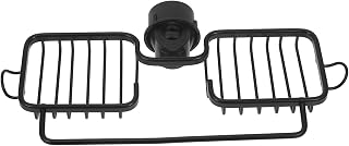 Kitchen Faucet Storage Rack Aluminum Sink Organizer with Dishcloth Bar | Black Finish, Easy Install No Tools Required, Kitchen DIY Use, Sponge Soap Storage near Sink