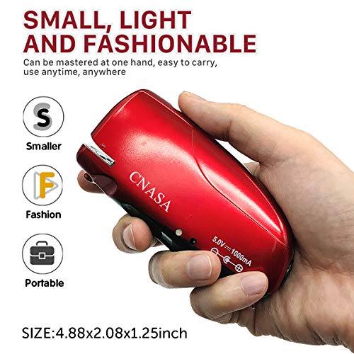 CNASA Build-in Staple Remover, Electric Automatic Stapler, Battery Rechargeable Stapler Jam-Free for Office School Home (Red)