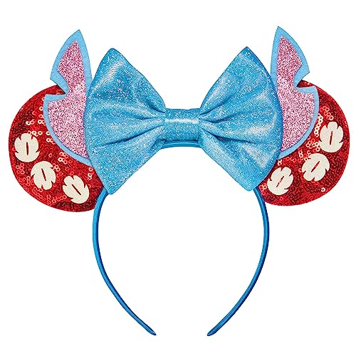 YUNISS Sparkle Mouse Ears Headband for Women & Girls Princess Costume Cosplay Lightweight Cartoon Ear Headbands for Halloween Christmas Party Decoration (TG-SDQ)