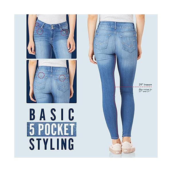 WallFlower-Womens-Instasoft-Ultra-Fit-Skinny-Jeans WallFlower Women's Ultra Skinny Mid-Rise Insta Soft Juniors Jeans (Standard and Plus), Lake Pure, 11