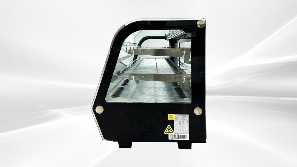 Bakery Display Cooler Refrigerated Case Countertop Desktop Slope Round-Corner 60 ins Commercial Restaurant Pastry Deli Stainless Steel Base Curved Glass NSF Food Cooler CW-250R