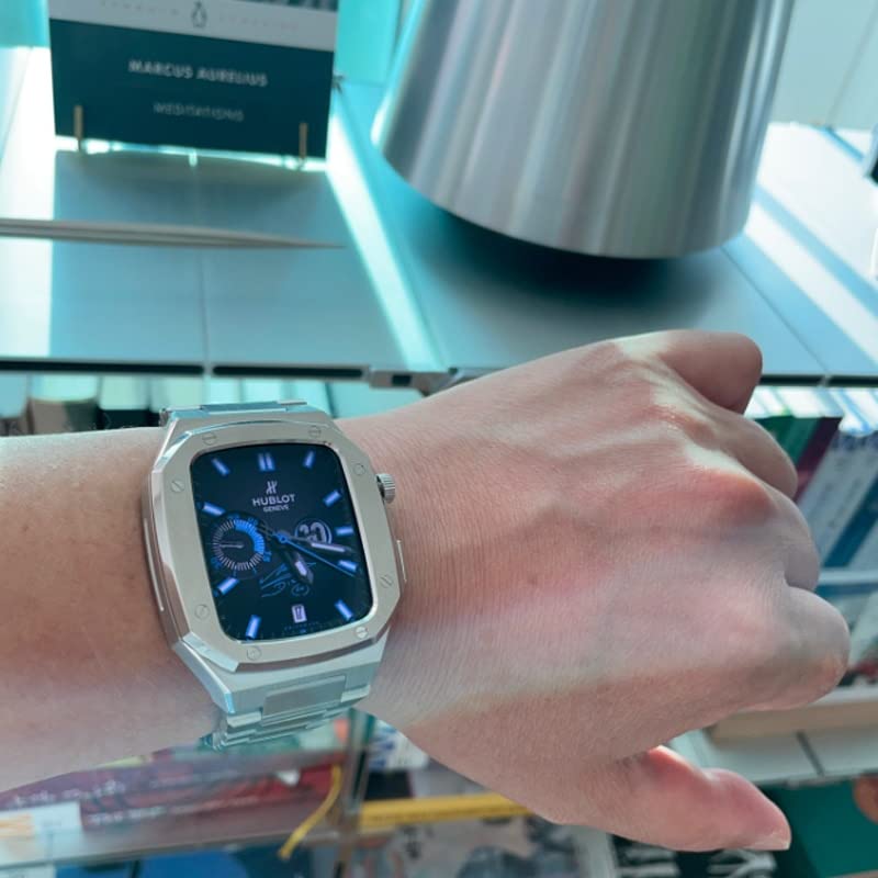 Kit modification Apple Watch 44mm bracelet acier inoxydable boîtier
