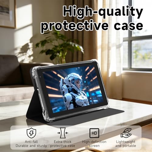 Image of NOVOJOY 7 Inch Tablet with Case, Android 14 Tablet PC, 32GB Storage 8GB RAM Tabletsa Quad-Core Processor Android Tableta pc Dual Camera, WiFi, BT Computer Tabletas.(with Tablets Cover)