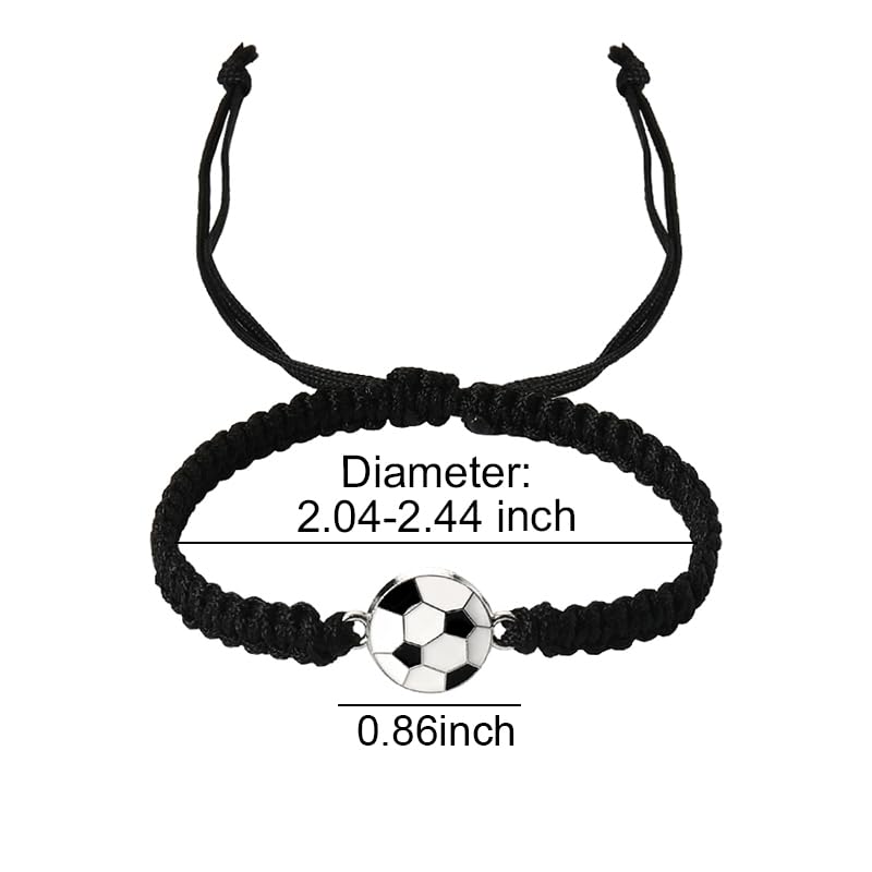 MXXGMYJ Soccer Bracelet for Men Women Soccer Gifts for Soccer Lovers Players Team Gifts Ideas Handmade Braided Rope Bracelet Adjustable Football Bracelet for Birthday Party Supplies Soccer Stuff