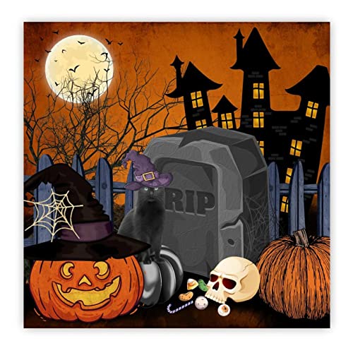 Plaque en bois Halloween sorcière et citrouille décorative