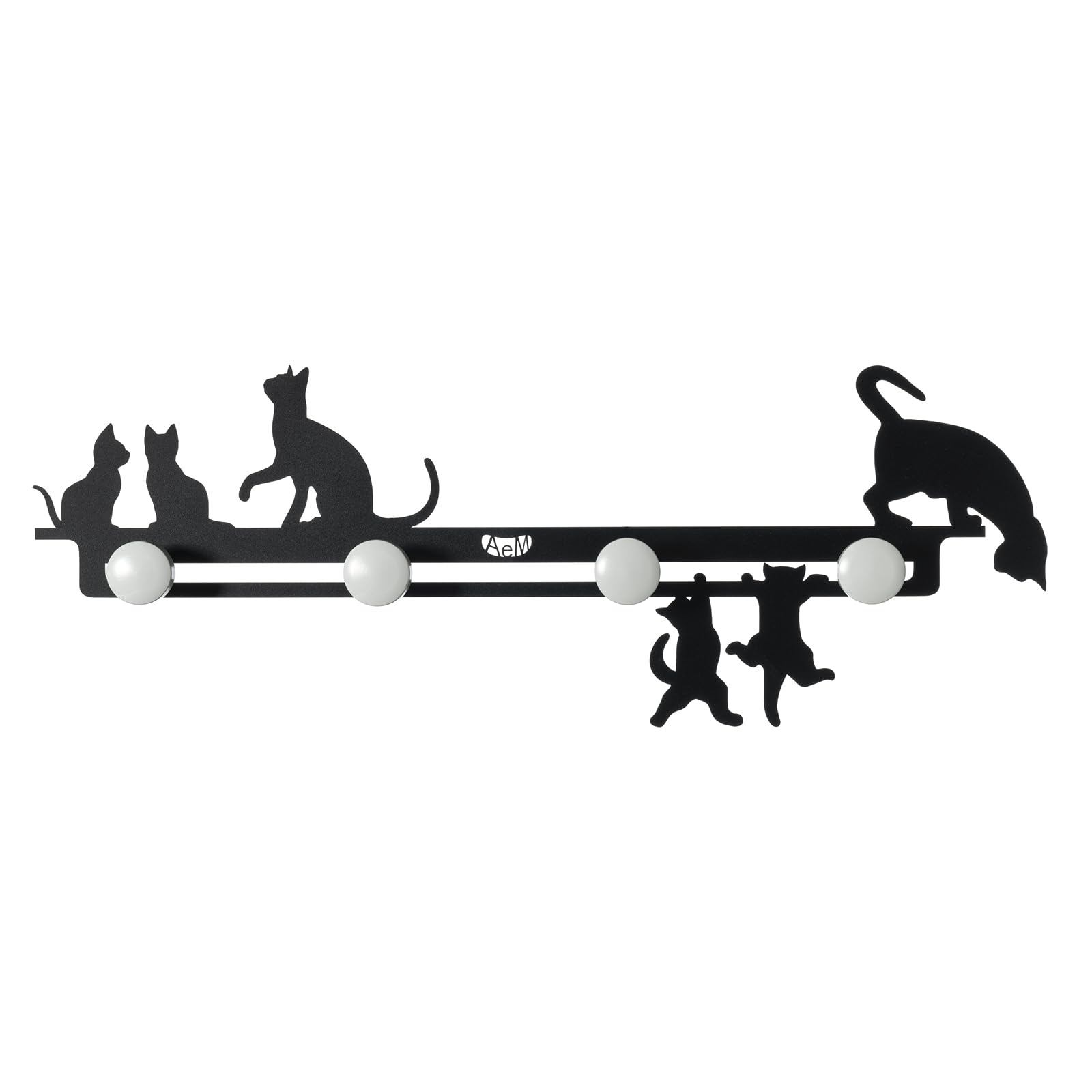 Arti & Mestieri Cattitude - Appendiabiti da Parete Grande di Design 100% Made in Italy - in Ferro, 69 x 25h cm
