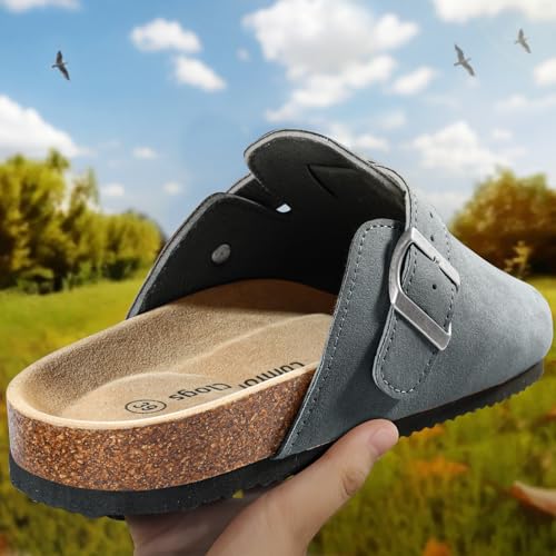 Image of BULLIANT Women Mules Clogs-Memory Foam Cushioned Cork Footbed-Fleece Lined | Unisex | Adjustable Fit | Memory Foam Cushioning | Wet-Resistant PU Shoes for Nurses & Housekeepers