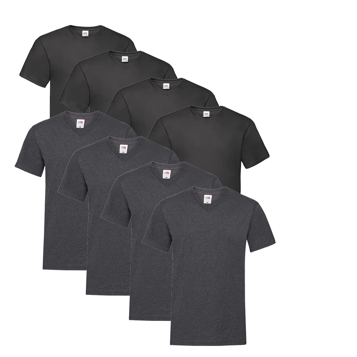 Fruit of the Loom T Shirts V-Neck M L XL XXL V-Ausschnitt 100% Baumwolle 8er Pack