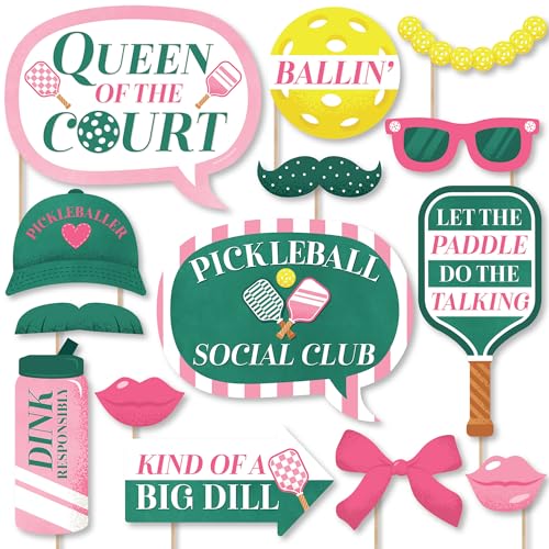 Big Dot of Happiness Pickleball Party Photo Booth Props Kit