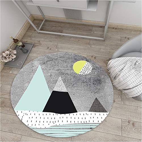 Résistant à la saleté Simple Ronde Tapis Salon et Moderne Chambre Blanket Nuit Gondola Chaise d'ordinateur Tapis de Yoga Tapis Accueil antidérapante Épaississement (Color : F, Size : 80cm)