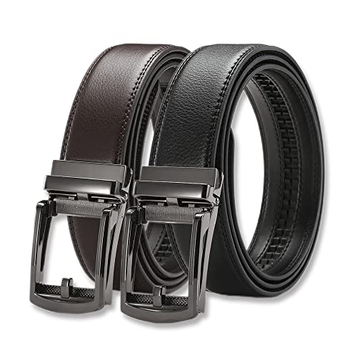 La Mejor Lista de Cinturones para Caballero , tabla con los diez mejores. 44 2 Piezas Cinturón de Hombre Piel Negro y Marrón Automático Hebilla de Cinturón - Diseño Clásico y de Moda para el Trabajo Casual de Negocios Cinturón de Cuero(38-42Talla de...