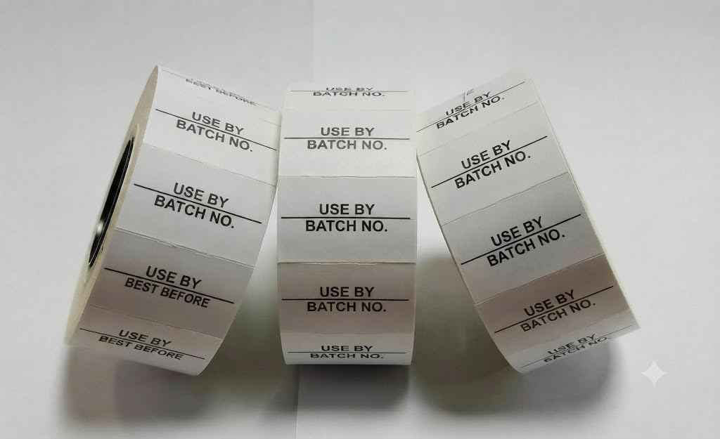 JIO CT7 26 x 16 mm Price Gun Label Stickers Tags, Compatible with Avery, sato, Puma, Lynx, motex & Many More Price Gun Refill for Retail Shop and Tagging | Use By/Batch No.-30 Roll