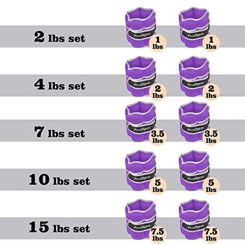 Prodigen Adjustable Ankle Weights Set For Men & Women Ankle Wrist Weight For Walking, Jogging, Gymnastics (Purple, 1Lbs X2) #TOP6