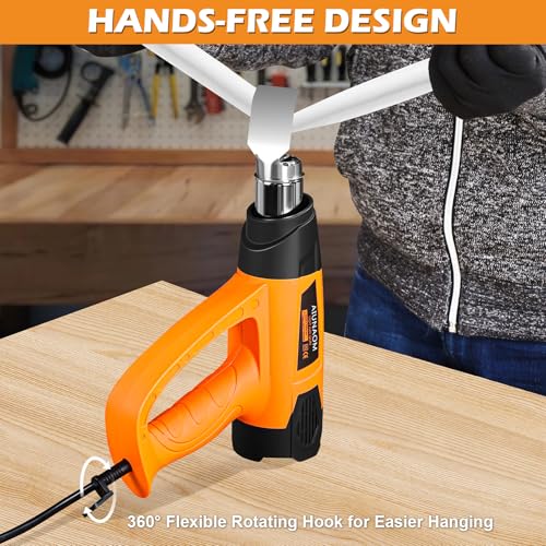 2000W Heat Gun, AIUNAOM Professional Hot Air Gun with 9-Level Temp Settings 50°C - 650°C and 5 Accessories, Fast Heating & Overload Protection, for Paint Stripping Crafts Heat Shrink 6 2000W Heat Gun, AIUNAOM Professional Hot Air Gun with 9-Level Temp Settings 50°C - 650°C and 5 Accessories, Fast Heating & Overload Protection, for Paint Stripping Crafts Heat Shrink - Image 6