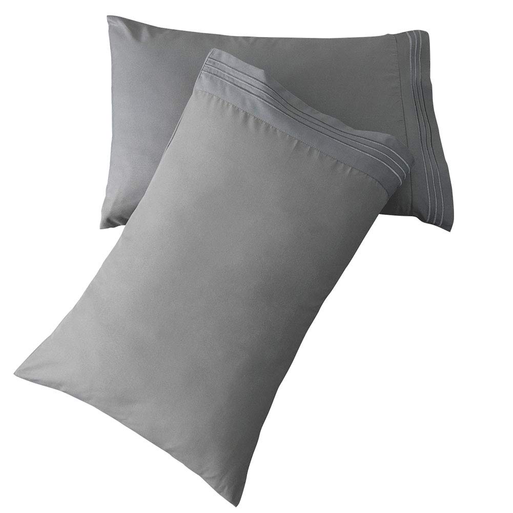Photo 1 of SONORO KATE Luxury Pillowcase Set Brushed Microfiber 1800 Bedding - Wrinkle, (Dark Grey, 2 Pillowcases King)