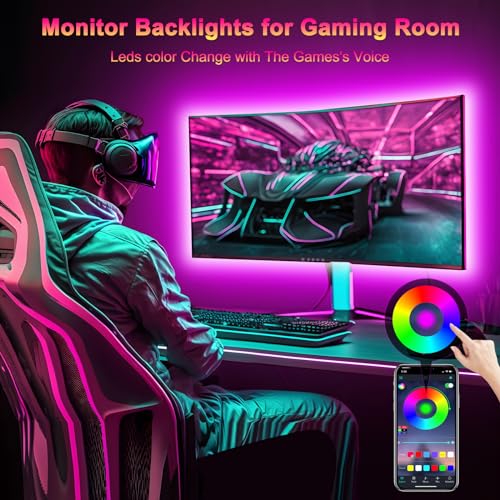 Daymeet TV LED Lights, TV Lights for 43-65 Inch Music Sync TV Led Backlights RGB Color Changing Strip Lights with Remote APP Control, Led Strip Lights for Bedroom Christmas Party Decor - Image 3