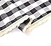 Nobildonna 55Inch Gingham Checkered Tablecloth, Black & White Checker, Round Lace Polyester Tablecloth