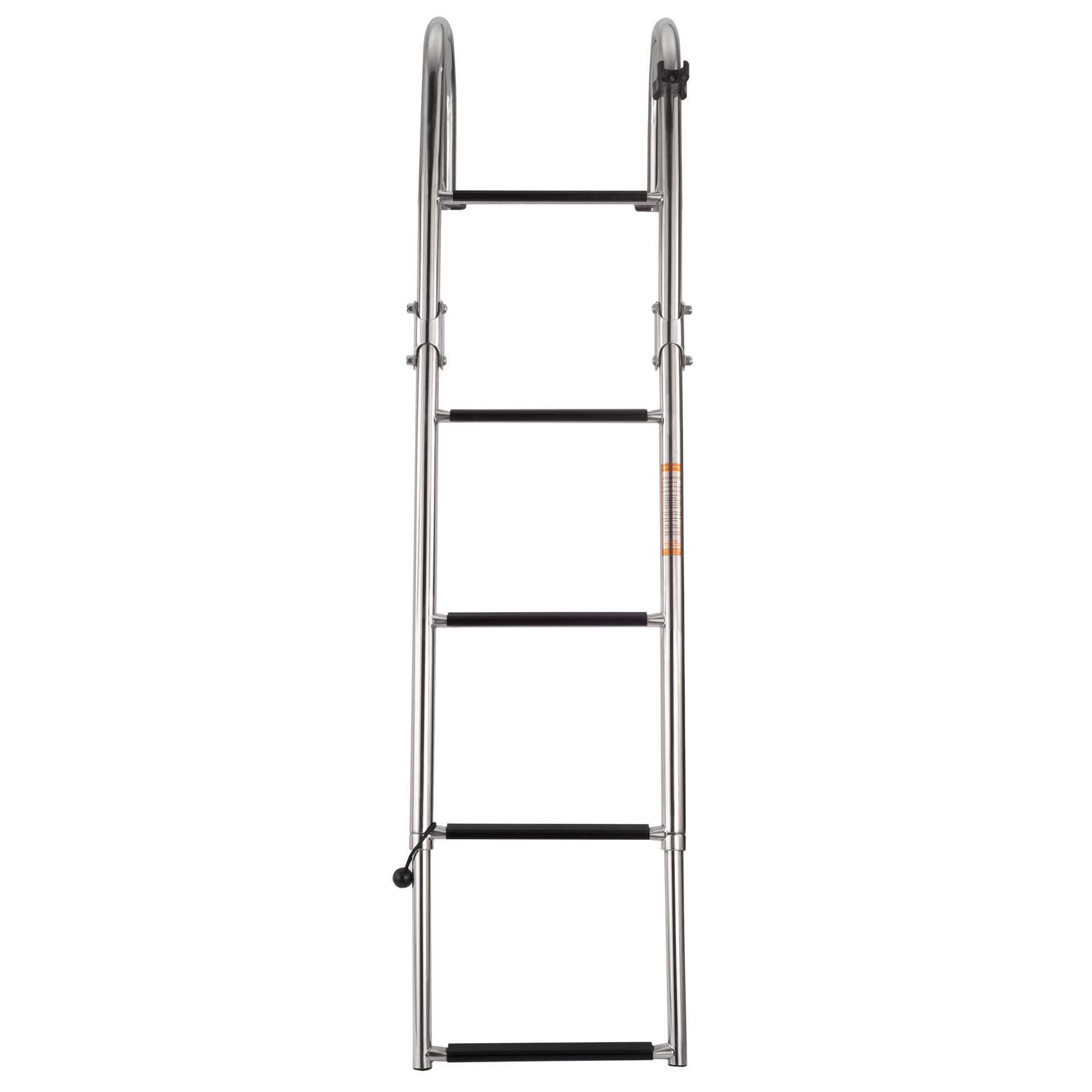 RecPro Marine Pontoon Boat Heavy Duty 5 Step TELESCOPING Rear Entry Ladder SSL-BCK-T3L Polished