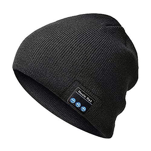 FLOBAI Bluetooth Beanie Hat Unisex Hat Bluetooth Wirless Upgraded Loud Stereo Speaker Unique Awesome Cute Fall Winter Birthday Tech Gifts Teen Boy Man Woman Girl Knit Skull Cap (Dark Grey)