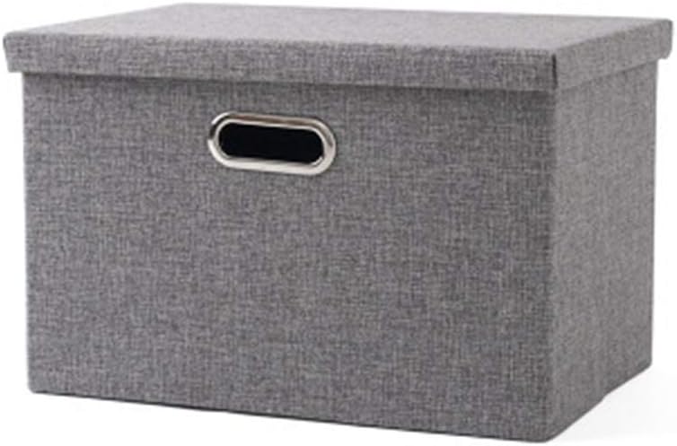 Foldable Storage Box Upholstered Storage Box Large Clothes Trash Storage Box for Wardrobe Bedroom, Gray